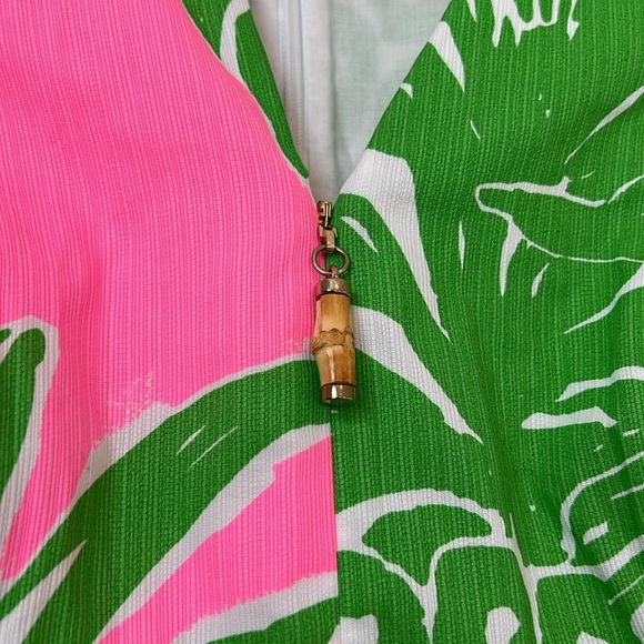 Lilly Pulitzer Tropical Green and Pink Midi Dress. - Picture 3 of 6